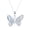 White, variant on Womens Iridescent Rainbow Abalone Shell Butterfly Pendant Necklace in Sterling Silver