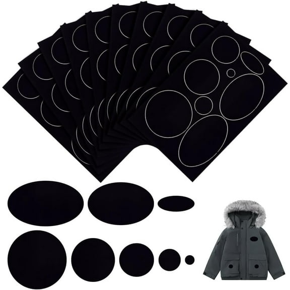 10pcs Nylon Repair Patches Self-Adhesive and Waterproof Lightweight Repair Patches for Clothing Down Jacket Repair Holes Tearing Black 100x151x0.1mm