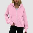 thumbnail image 2 of UngA Zip Up Hoodie Women Cropped Sweatshirts Jackets Casual Comfy Gym Tops Fall Outfits Winter Clothes 2025 Women's Hoodies (Red,L), 2 of 6