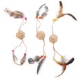 thumbnail image 3 of Cat Rattan Ball Natural 3PCS Scratch Proof Faux Feather Cat Toy Kitten Play Ball, 3 of 10