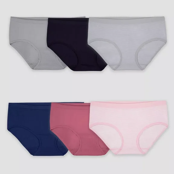Fruit of the Loom Women's 6pk 360 Stretch Seamless Hipster Underwear - colors may vary - Clothing Size: 9