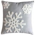 thumbnail image 2 of Soft Square Snowflake Home Decorative Canvas Cotton Embroidery Throw Pillow Covers 18x18 Cushion Covers Pillowcases for Sofa Bed Chair (1 Pair), 2 of 5
