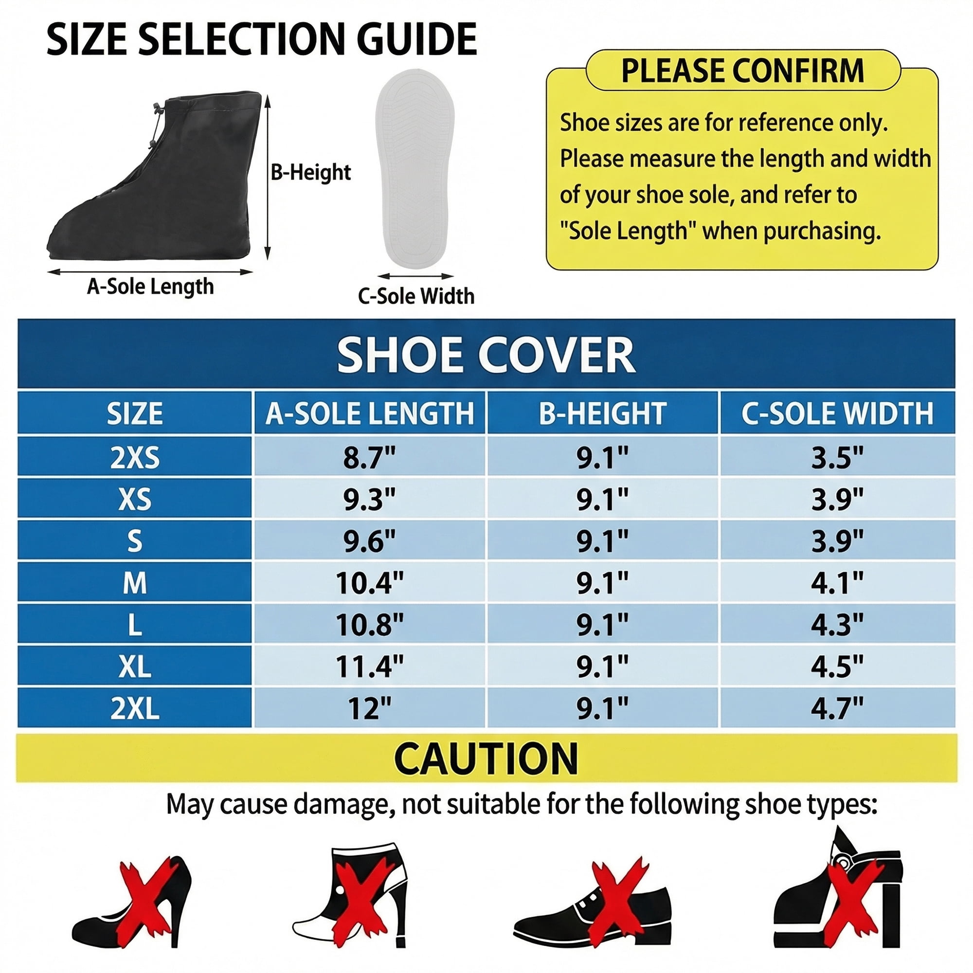 Unique Bargains Waterproof Shoe Covers Reusable Overshoes Black LARGE