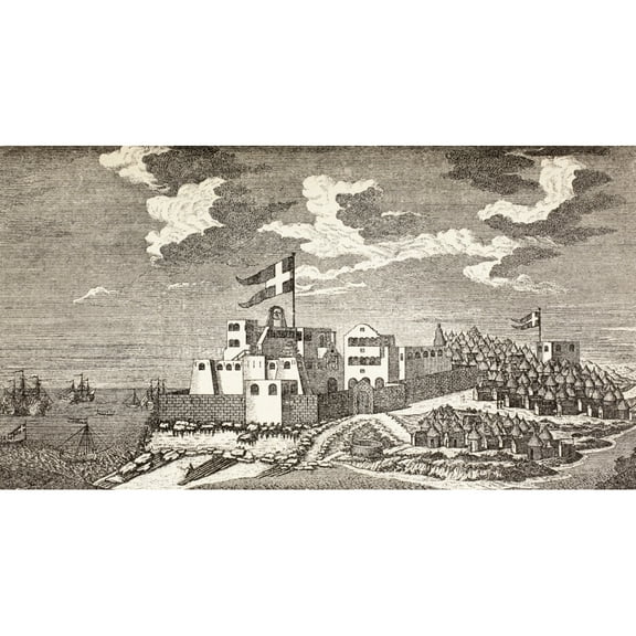 Posterazzi DPI1872879 Danish Colonial Fort Fort Christiansborg Now Osu Castle Accra Ghana Poster Print, 19 x 10