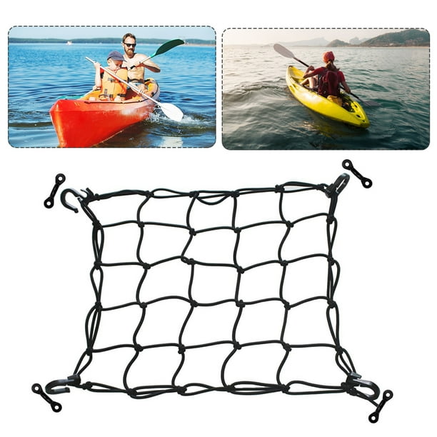 Tb&w Kayak Canoe Deck Cargo Net With Hook Luggage Stretch Bungee Net Netting Mesh Multicolor One Size