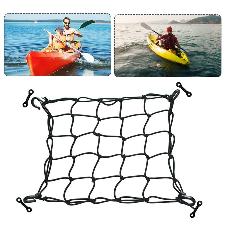Kayak Canoe Deck Cargo Net Lashing Hook Heavy Duty Nylon Luggage