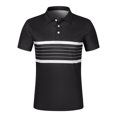 thumbnail image 4 of POTETI Mens Polo Shirts Casual Collared Short Sleeve Shirts Summer Striped Loose Tops, 4 of 8