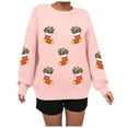 thumbnail image 6 of TTUHYWXI Christmas Sweatshirts Women Sequin Christmas Shirts Sparkly Xmas Graphic Long Sleeve Crewneck Pullover Tops (Pink, XL), 6 of 8