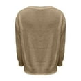 thumbnail image 3 of Lovskoo 2024 Sweaters for Women Trendy Long Sleeve Winter European American Loose Knitted V-Neck Sweater Top Coat Khaki, 3 of 7
