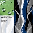 thumbnail image 5 of Blue and Black Shower Curtain Grey and White Shower Curtains for Bathroom Modern Abstract Geometric Shower Curtains Fabric with Hooks, 72" x 72", 5 of 6