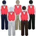 thumbnail image 1 of 5pc Boy Suit Set Red Rudy Vest Bow Tie  Baby Toddler Kid Formal Hat Pants S-7, 1 of 2