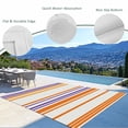 thumbnail image 3 of Orange Striped Outdoor Rug for Patio/Deck/Porch, Non-Slip Large Area Rug 6 x 9 Ft, Farmhouse Stripes Modern Abstract Art Indoor Outdoor Rugs Washable Area Rugs, Reversible Camping Rug Carpet Runner, 3 of 8