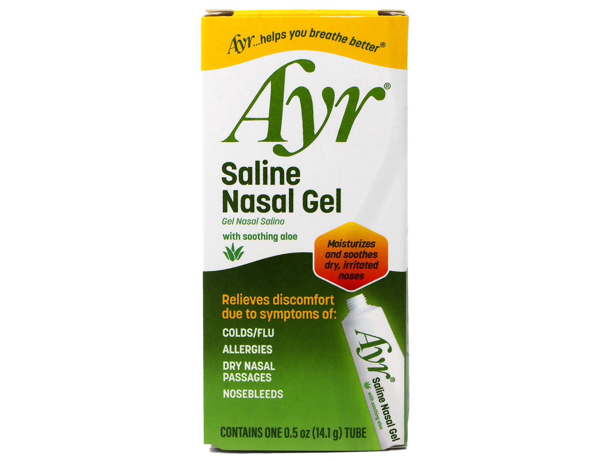 Ayr Saline Nasal Gel Nasel Gel Gel Cream, 0.5 oz (10 pack)