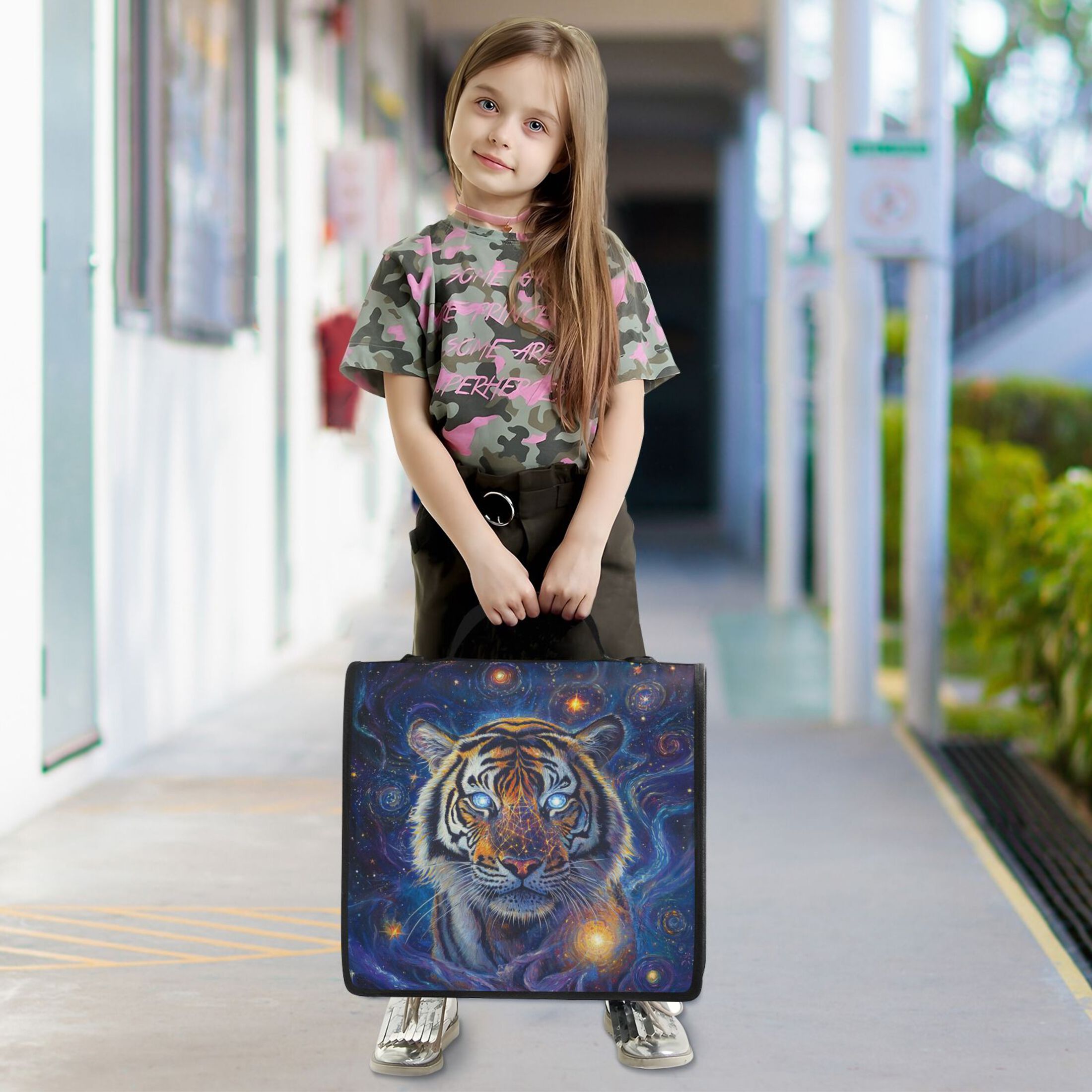 YAZAOO Zipper Binder trapper keeper Documents Organized Design Celestial Guardian Printed