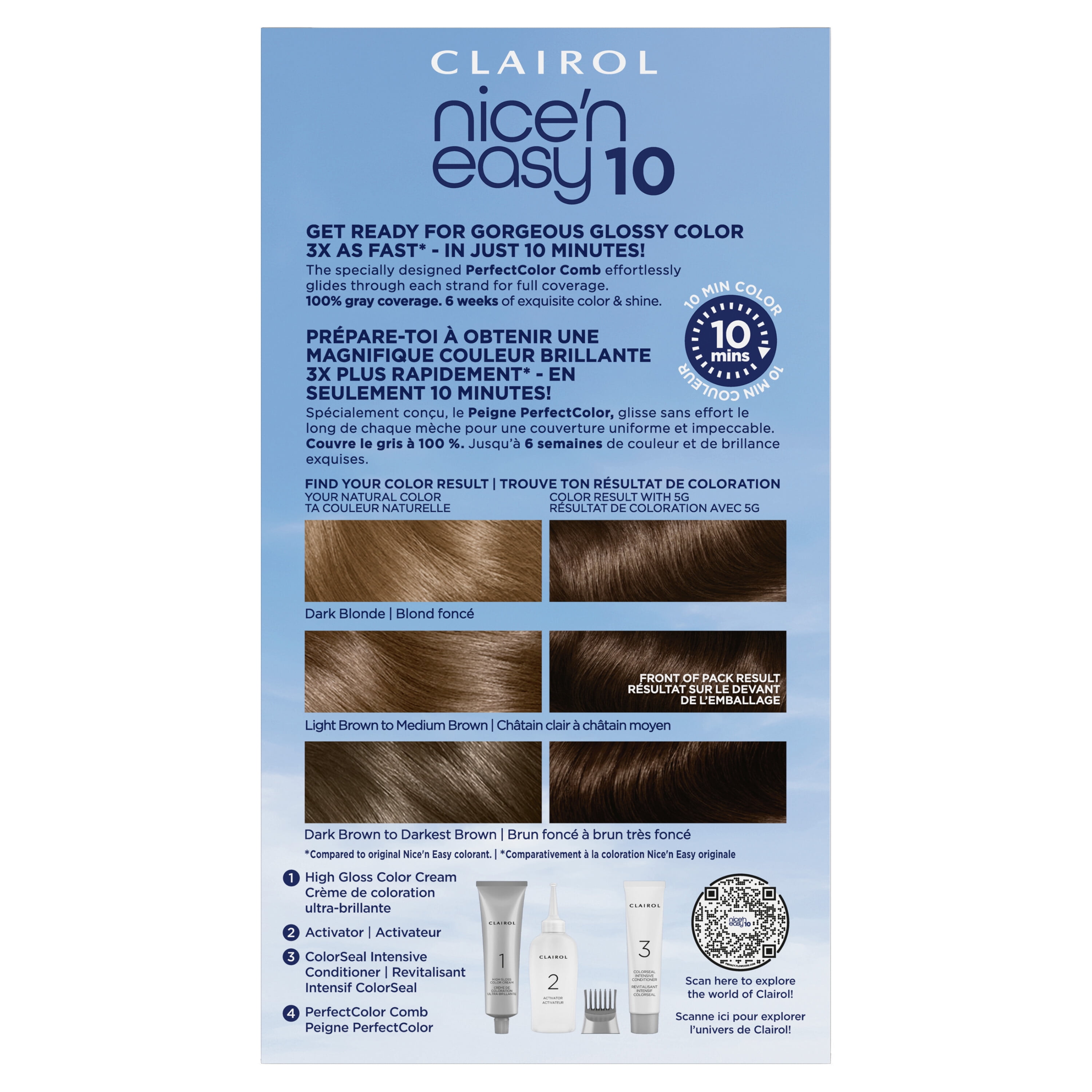 Clairol Nice'n Easy10 Permanent Hair Color Cream, 5G Medium Golden Brown, Hair Dye, 1 Application