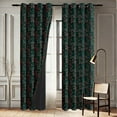 thumbnail image 4 of Vargottam Leaf Vine Design Blackout Curtains - Set of 2 Panels, 52 x 63 Inches Each - Light Blocking & Thermal Insulated Drapes with Grommet Top for Bedroom & Living Room - Green, 4 of 9