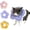 Purple Flower, variant on Minzimin 1Pack Cat Cone Collar Soft, Adjustable Kitten Cone After, Waterproof E Collar for Pet to Stop Licking