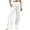 White——Fall Savings, variant on Wide Leg Pants for Women Ruched Crossover Waist Flowy Palazzo Pant Fall Casual Daily Wear Trousers with Pockets Khaki 2XL