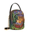 thumbnail image 2 of Leather Handbag Crossbody Bag Sleeping Corgi in A Treasure Chest, 2 of 7