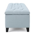 thumbnail image 5 of GDF Studio Charleston Contemporary Button Tufted Storage Ottoman Bench, Light Sky Fabric, 5 of 11