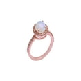 thumbnail image 4 of 925 Sterling Silver Welo Opal Pave Diamond Engagement Ring, Rose Gold Plated, Unique Promise Ring, 4 of 4