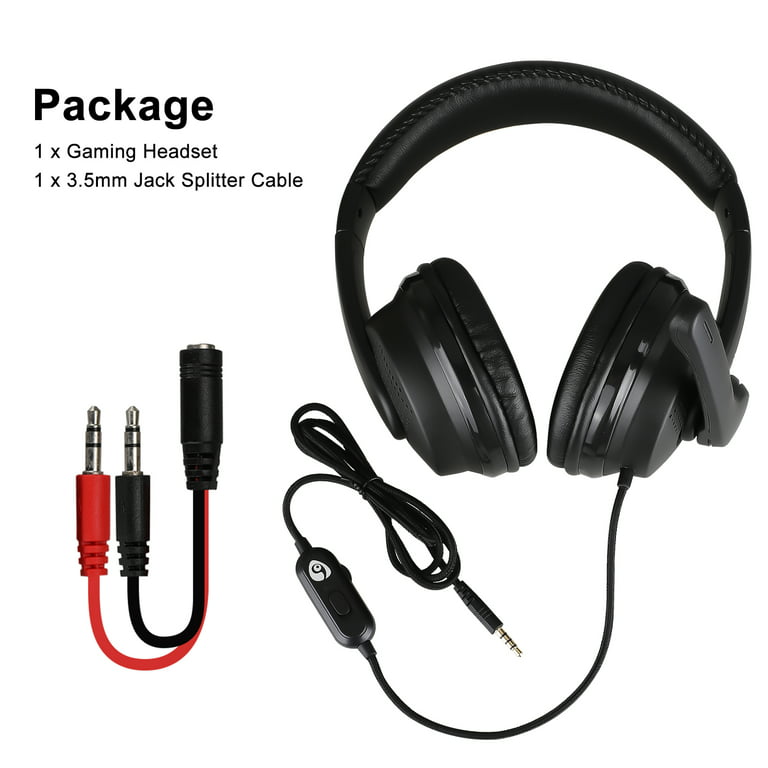 Gaming Headset for Nintendo Switch, Xbox One, PS4, PS5, Bass Surround and  Noise Cancelling with Flexible Mic, 3.5mm Wired Adjustable Over-Ear