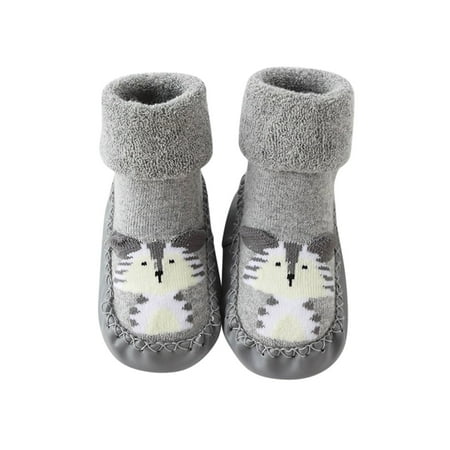

Yinguo Cute Children Toddler Shoes Autumn And Winter Boys And Girls Floor Sports Shoes Flat Bottom Non Slip Warm Cartoon Penguin Bear Pattern Grey 14