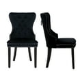 thumbnail image 2 of WestinTrends Wordford Velvet Dining Chairs Set of 2, Modern Wingback Upholstered Button Tufted Kitchen Dining Room Chairs with Solid Wood Legs and Pull Ring, Black, 2 of 11