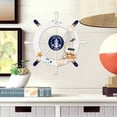 thumbnail image 3 of Bienvenido Rueda de barco de madera de 28CM con cuerda, barco de madera, volante náutico, timón, decoración de pared, adorno colgante para puerta, 3 of 5