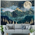 thumbnail image 4 of GOSMITH  Mountain Tapestry Nature Forest Tapestry for Bedroom Aesthetic Moon Starry Night Tapestries Teal Blue Landscape Tapestry Wall Hanging for Living Room Dorm Painting, 4 of 6
