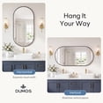 thumbnail image 3 of GIANNA 24"x48" Oval Bathroom Mirror – Metal Frame, Elliptical Wall Mirror for Vanity, Black, 3 of 5