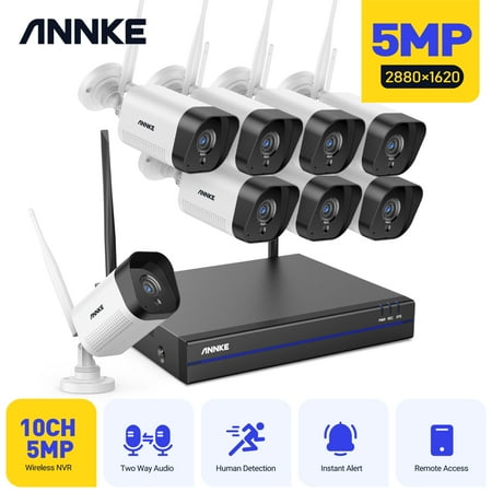 ANNKE 8-channel NVR IP Video Surveillance Kit with 8pcs 5MP Cameras 100 ft Night Vision, Audio Record,Indoor & Outdoor WiFi Surveillance