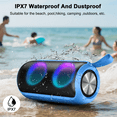 thumbnail image 5 of Portable Bluetooth Speaker, Bluetooth 5.3 Wireless Speaker, IPX7 Waterproof Outdoor Speaker, 24W Loud Stereo Sound, 12H Playtime, 7 Colorful RGB Lights for Outdoor/Home/Party, Gift Ideas, 5 of 9