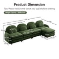 thumbnail image 5 of HUTWIFE 129.1" 4- Seater Teddy Velvet Sofa Green Modular Couch with Ottoman, Curved Back & Lumbar Pillows, 5 of 9