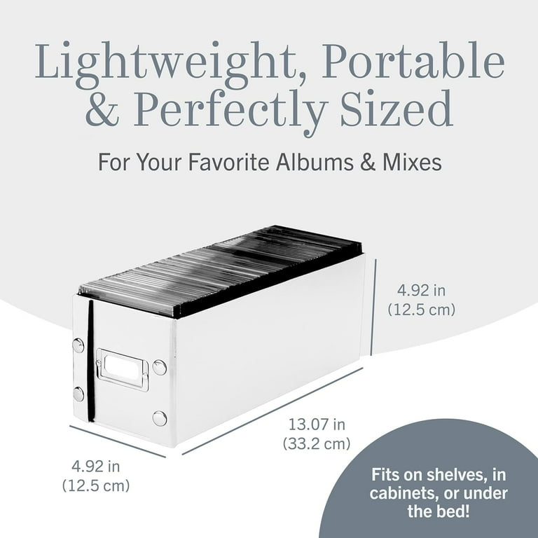 Snap-N-Store CD Storage Boxes - 2-Pack Holds Up To 165 Discs, Durable Black Cases With Lids For Organizing Media