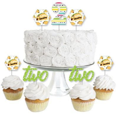 Taco Twosday Dessert Cupcake Toppers Mexican Fiesta Second