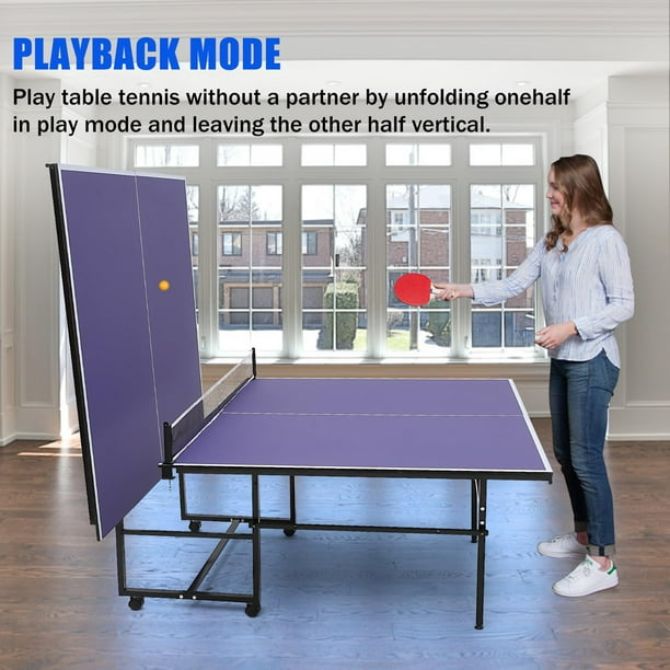 Table De Ping-pong Pliable Intérieur/extérieur - 152x76cm, MDF Et Aluminium, Livraison Rapide