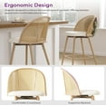 thumbnail image 3 of LAZZO 26” Swivel Bar Stools Set of 2, Boho Rattan Counter Height Bar Chairs for Kitchen Island, White, 3 of 9