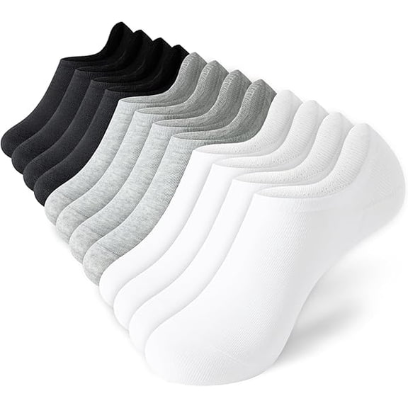 Eryueer Black No Show Socks Womens 4 pairs Cotton Low Cut Tube Socks Anti Slip Casual Sports Shoes Short Size 6-9 9-12
