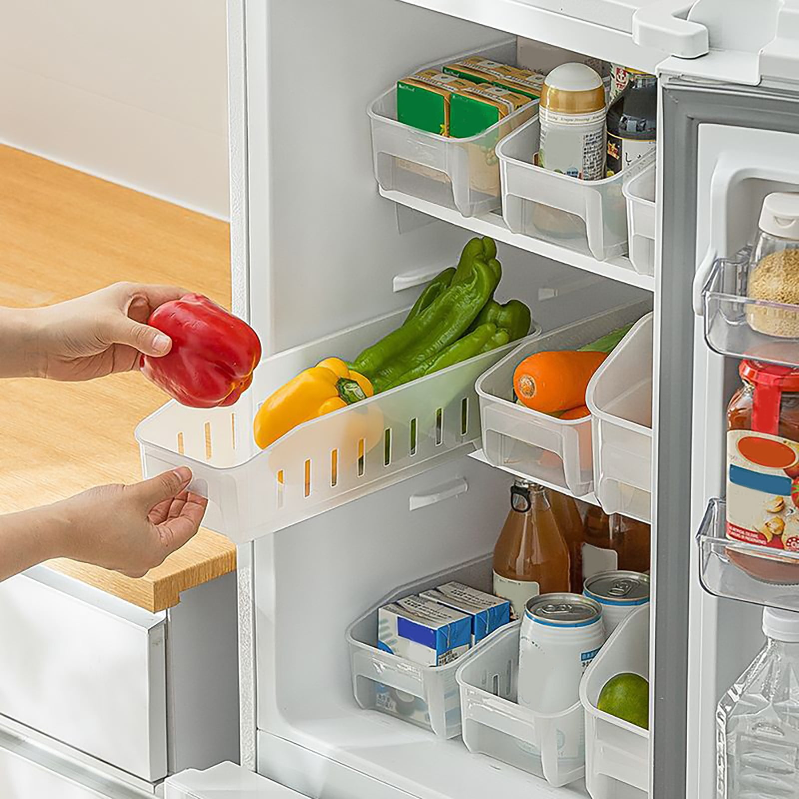 Easeky Refrigerator And Pantry Organizer Bins with Dividers