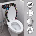 thumbnail image 3 of HELLHERO Paw Print Fun Toilet Lid Dust Cover Set, Universal Adjustable Washable and Reusable, Comfortable and Practical Elastic Bottom Fits All Toilet Shapes, 3 of 8