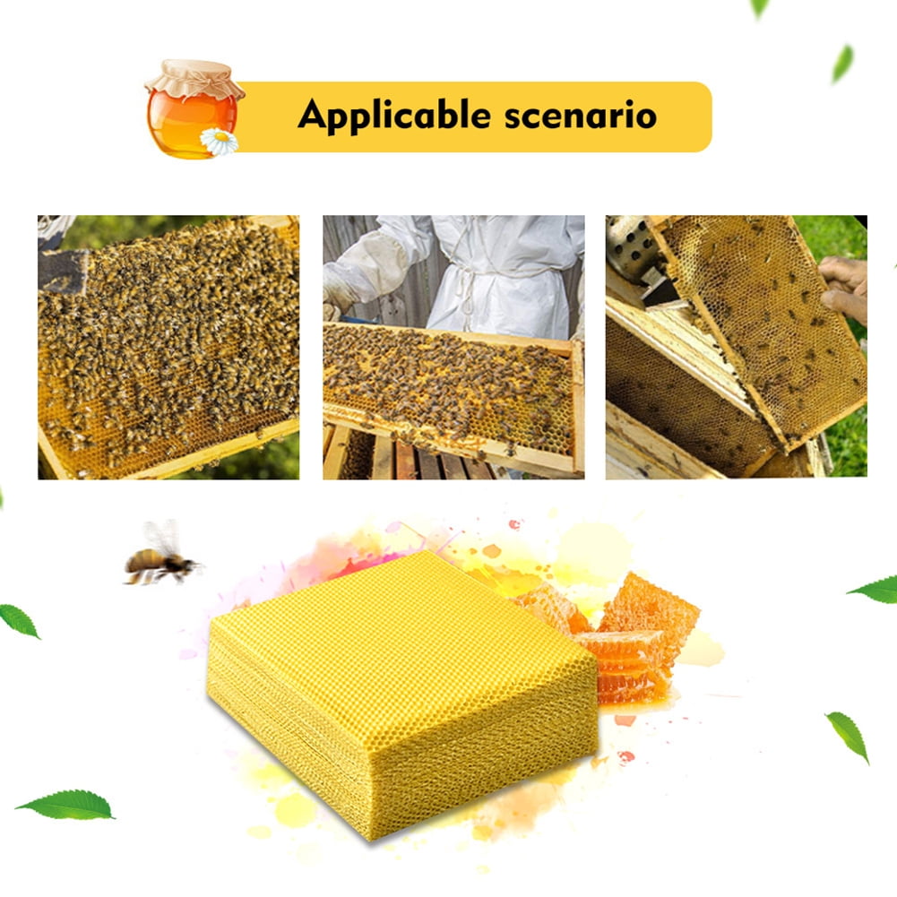 BIKING Beehive Wax Rack,10Pcs Beekeeping Beeswax Foundation Beehive Wax Frame for Furniture Floor Polishing 