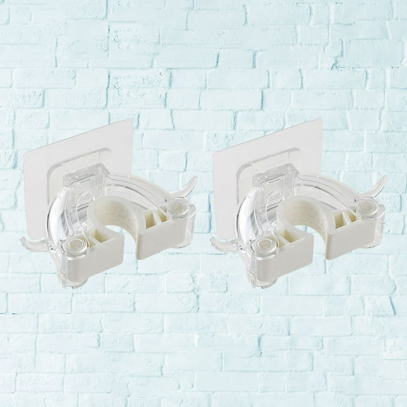FELTECHELECTR Wall Mounted Mop and Broom Holder PC Plastic Single Buckle 2Pcs 6*2.4*3.8in