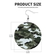 thumbnail image 3 of Round Leathe Dangle Earrings For Women Gray Camouflage Print Circle Shape Drop Earrings Jewelry, 3 of 6