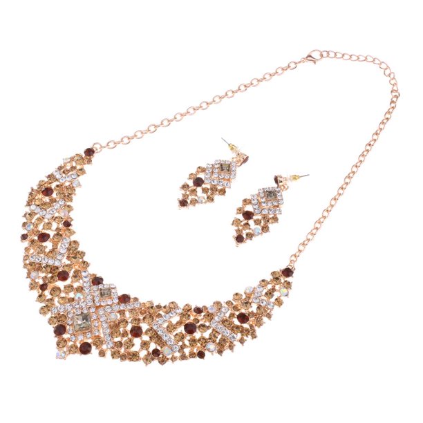 Conjunto de joyería de moda para despedida de soltera, collar y pendientes para mujer para fiesta de compromiso
