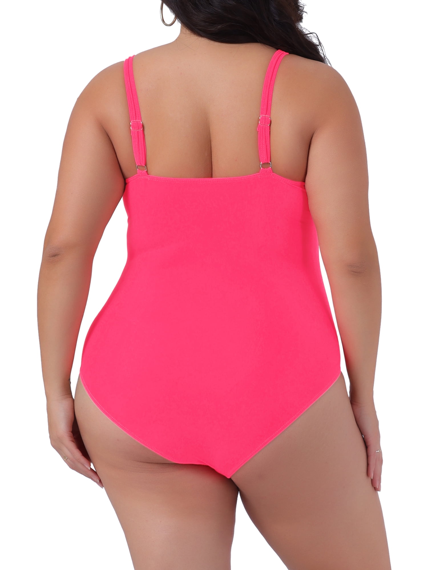 DARING DIVA Women's Plus Size Ruched Bathing Suit Swimwear 4X Watermelon Red