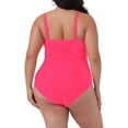 thumbnail image 4 of DARING DIVA Women's Plus Size Ruched Bathing Suit Swimwear 2X Watermelon Red, 4 of 6