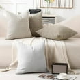 thumbnail image 4 of Pack of 2 Decorative Throw Pillow Covers 16x16 Inch Cozy Concise Cushion Cover Soft Farmhouse Modern Square Pillow Cases for Sofa Couch Bed Home Decor, Camel, 4 of 7