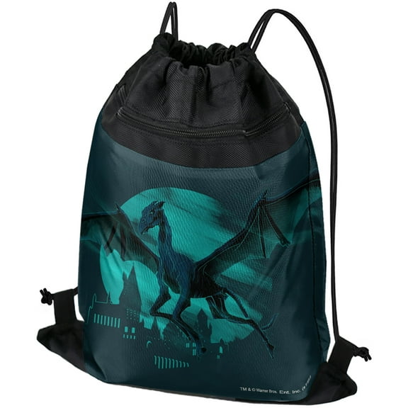 Harry Potter Thestral Drawstring Backpack Sports Bag Sackpack 17" x 13", Perfect for Gym, Yoga or Practice
