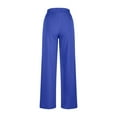 thumbnail image 4 of CLOISE Womens Sweatpants Wide Leg Baggy Straight Leg Trousers Casual Petite High Waisted Open Bottom Pants Blue Y2k Elastic Waist Drawstring Solid Sweatpants with Pockets Trendy Winter Trousers, 4 of 5